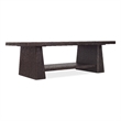 Bowery Hill Rectangle Cocktail Table with Fixed Shelf in Black Wood