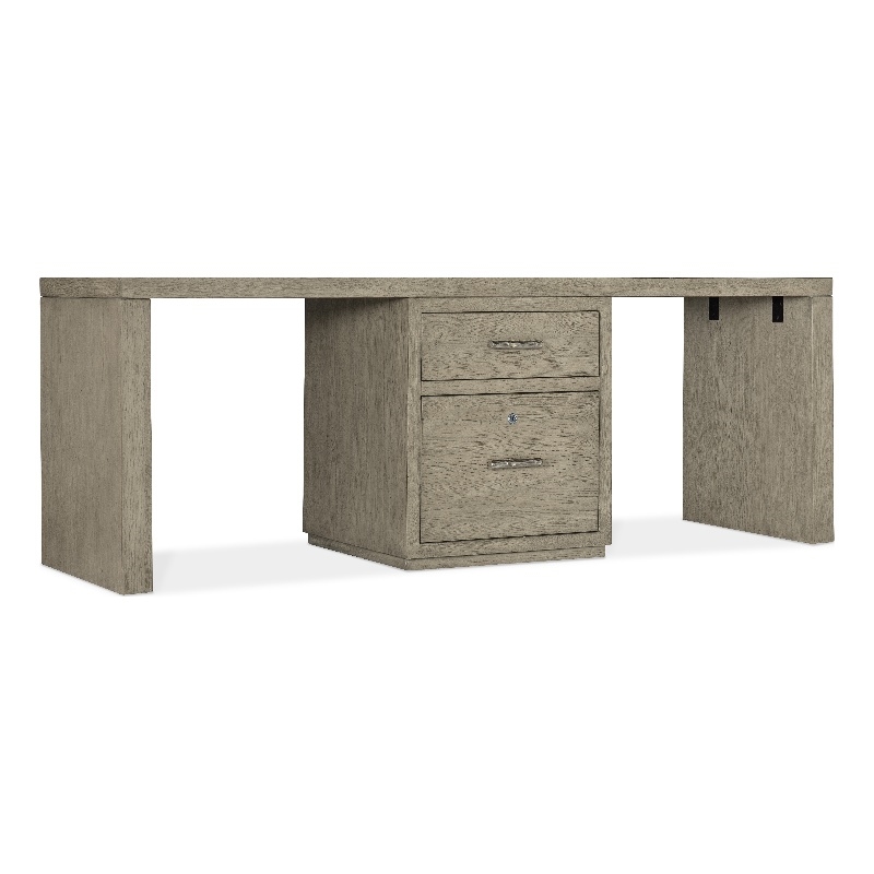 Bowery Hill 84in Home Office Desk with One Centered File Drawer