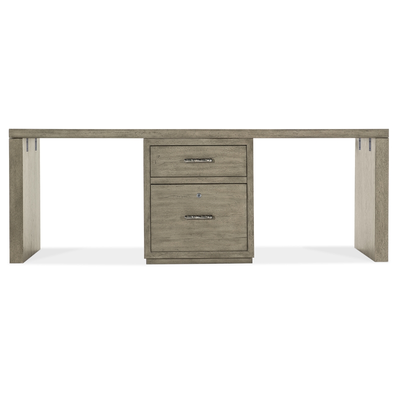 Bowery Hill 84in Home Office Desk with One Centered File Drawer