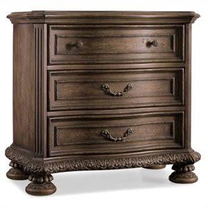 Bowery Hill 3-Drawer Nightstand in Rustic Walnut Finish with Cedar Lining