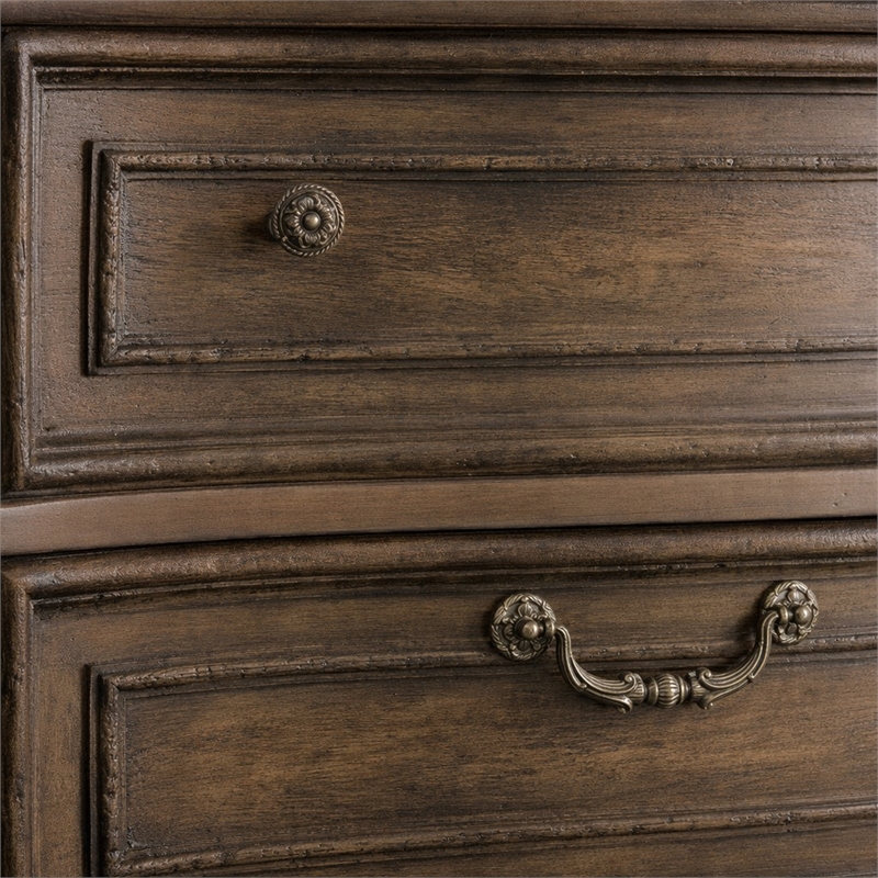 Bowery Hill 3-Drawer Nightstand in Rustic Walnut Finish with Cedar Lining