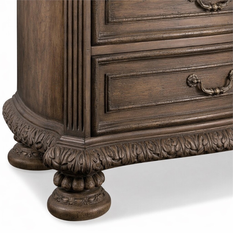 Bowery Hill 3-Drawer Nightstand in Rustic Walnut Finish with Cedar Lining