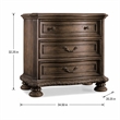 Bowery Hill 3-Drawer Nightstand in Rustic Walnut Finish with Cedar Lining