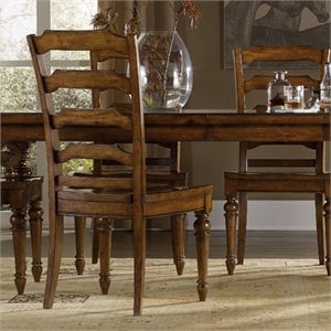 Bowery Hill Traditional Ladderback Wooden Dining Chair in Medium Wood