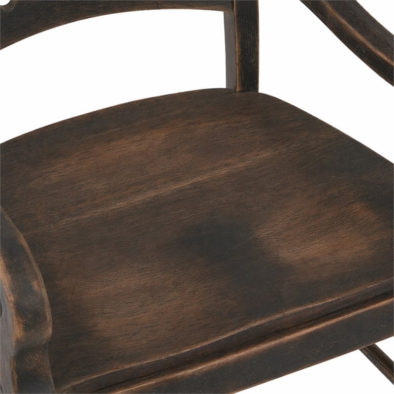 Bowery Hill Twin Sisters Ladderback Arm Chair in Anthracite Black