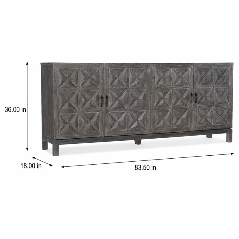Bowery Hill Entertainment Console in Shale Wood Finish with 4 Doors