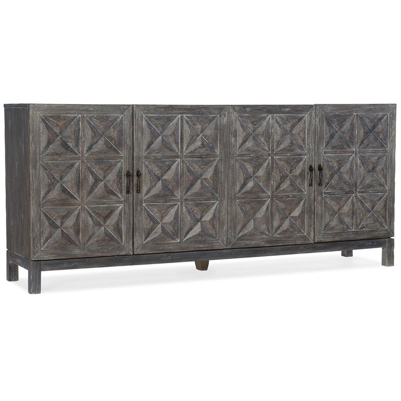 Bowery Hill Entertainment Console in Shale Wood Finish with 4 Doors