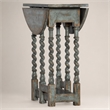 Bowery Hill Gate Leg Round Table in Blue Distressed Finish