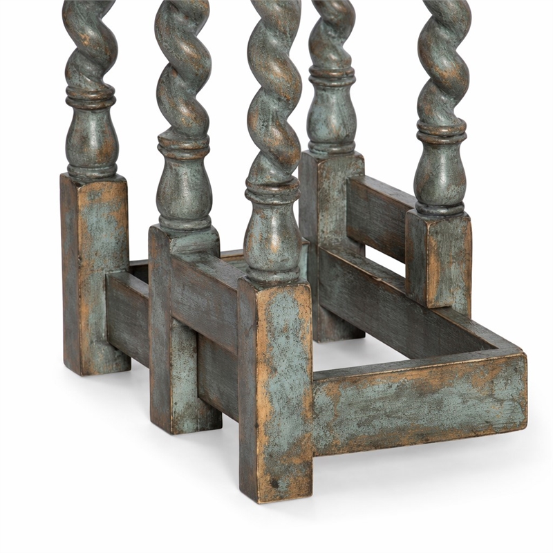 Bowery Hill Gate Leg Round Table in Blue Distressed Finish