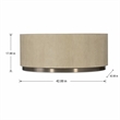 Bowery Hill Round Cocktail Table with Champagne Metal Base in Taupe