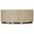 Bowery Hill Round Cocktail Table with Champagne Metal Base in Taupe