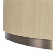 Bowery Hill Round Cocktail Table with Champagne Metal Base in Taupe