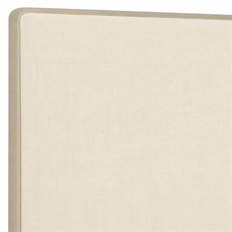 Bowery Hill King Sleigh Headboard in Glazed Burlap with Wood Trim