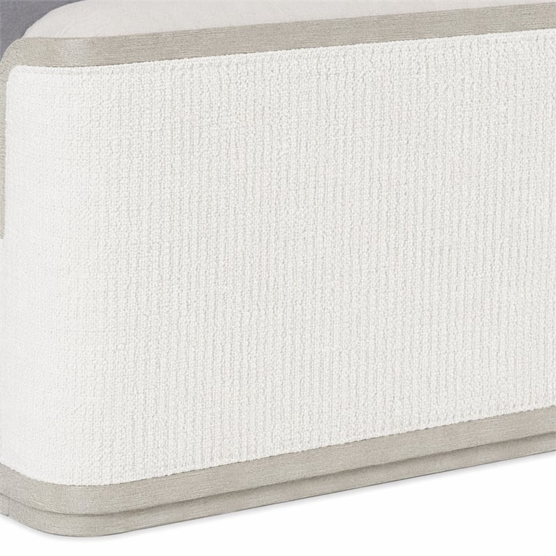 Bowery Hill Queen Upholstered Headboard with Shelter Design in Grey