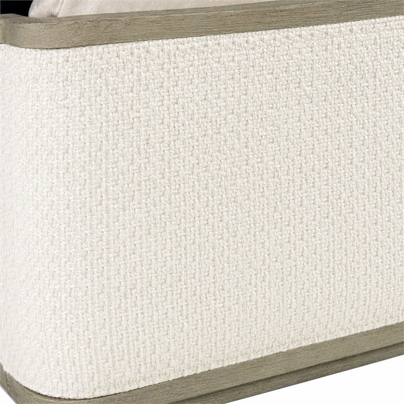 Bowery Hill Cal King Upholstered Bed with Shelter Headboard in Grey