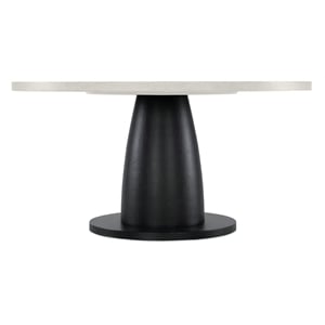 Bowery Hill Round Dining Table with Pedestal Base in Textured Grey