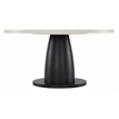 Bowery Hill Round Dining Table with Pedestal Base in Textured Grey