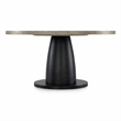 Bowery Hill Round Dining Table with Pedestal Base in Textured Grey