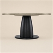 Bowery Hill Round Dining Table with Pedestal Base in Textured Grey