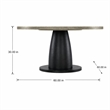 Bowery Hill Round Dining Table with Pedestal Base in Textured Grey