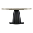 Bowery Hill Round Dining Table with Pedestal Base in Textured Grey