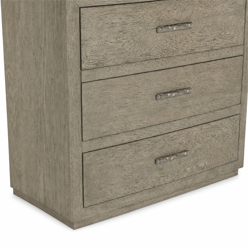 Bowery Hill 3-Drawer Nightstand with USB Ports in Grey Wood