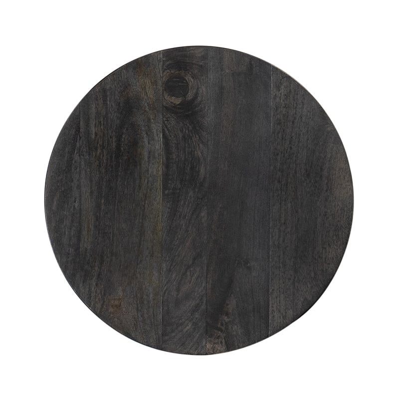 Bowery Hill Mango Wood Spot Table with Claw Foot Design in Black Natural