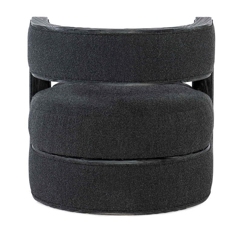 Bowery Hill Accent Chair with Pine Veneers Upholstery in Black
