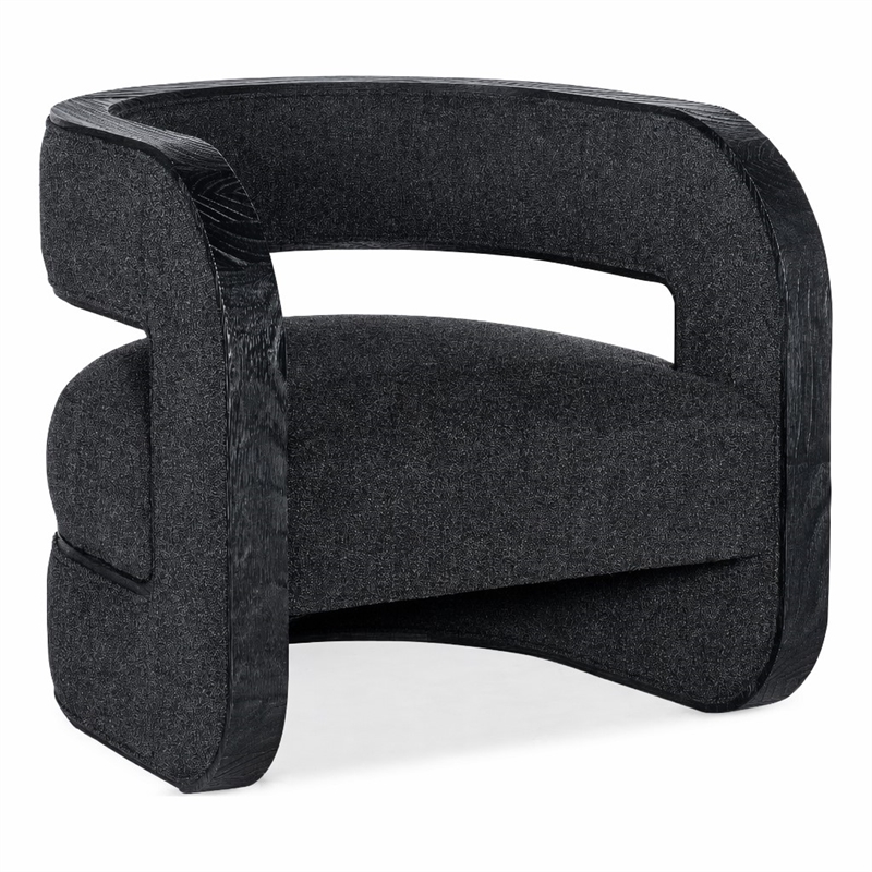 Bowery Hill Accent Chair with Pine Veneers Upholstery in Black