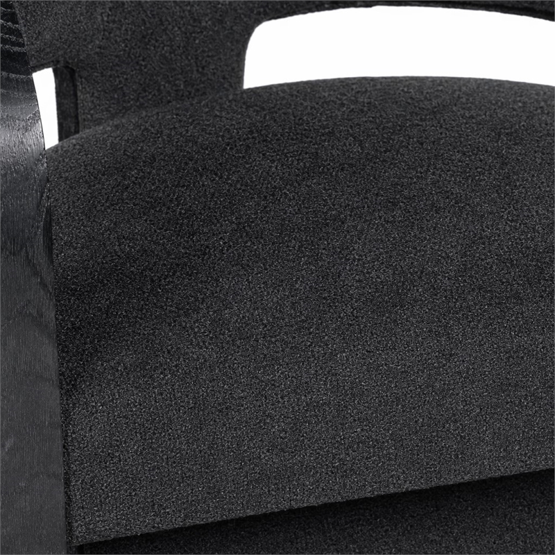 Bowery Hill Accent Chair with Pine Veneers Upholstery in Black