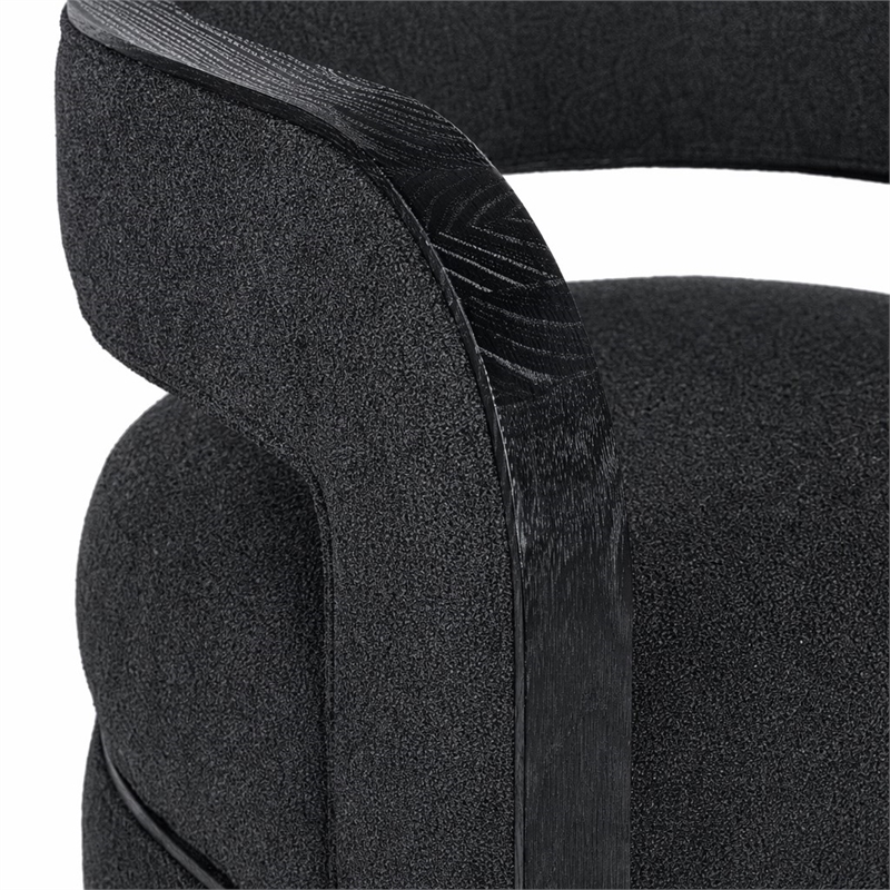 Bowery Hill Accent Chair with Pine Veneers Upholstery in Black
