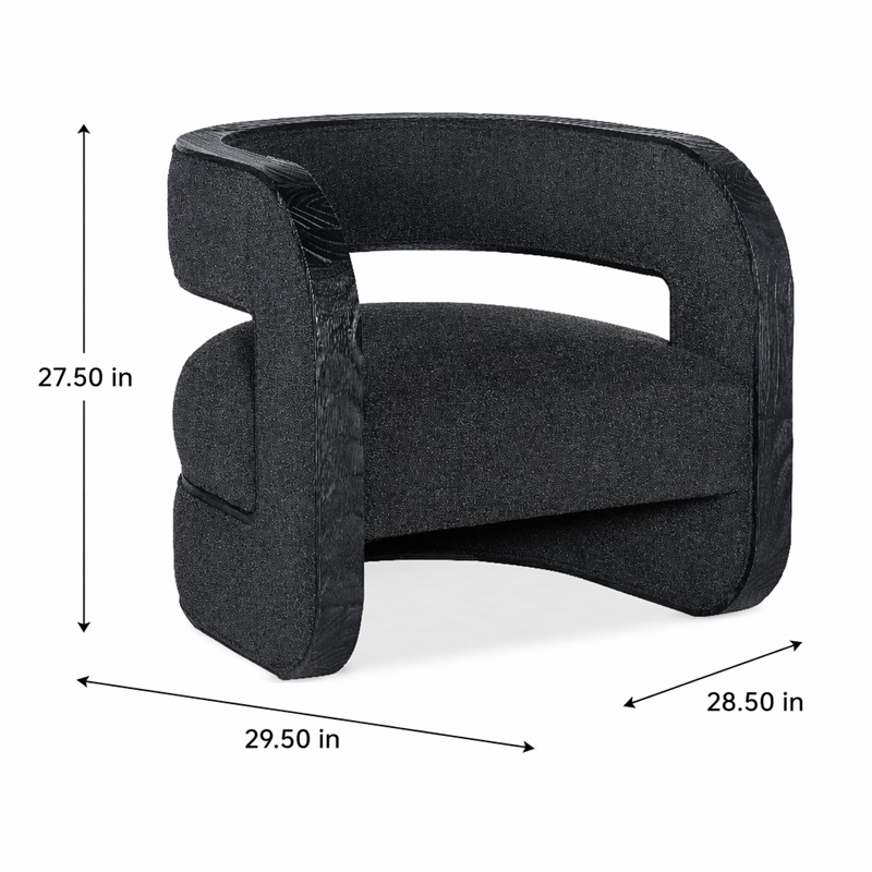 Bowery Hill Accent Chair with Pine Veneers Upholstery in Black