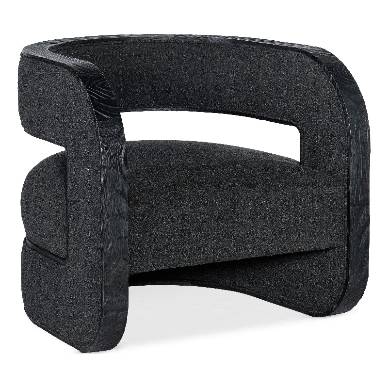 Bowery Hill Accent Chair with Pine Veneers Upholstery in Black