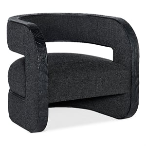 Bowery Hill Accent Chair with Pine Veneers Upholstery in Black