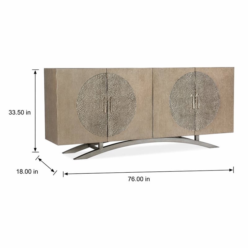 Bowery Hill Nolita Four-Door Entertainment Console in Gold Wood