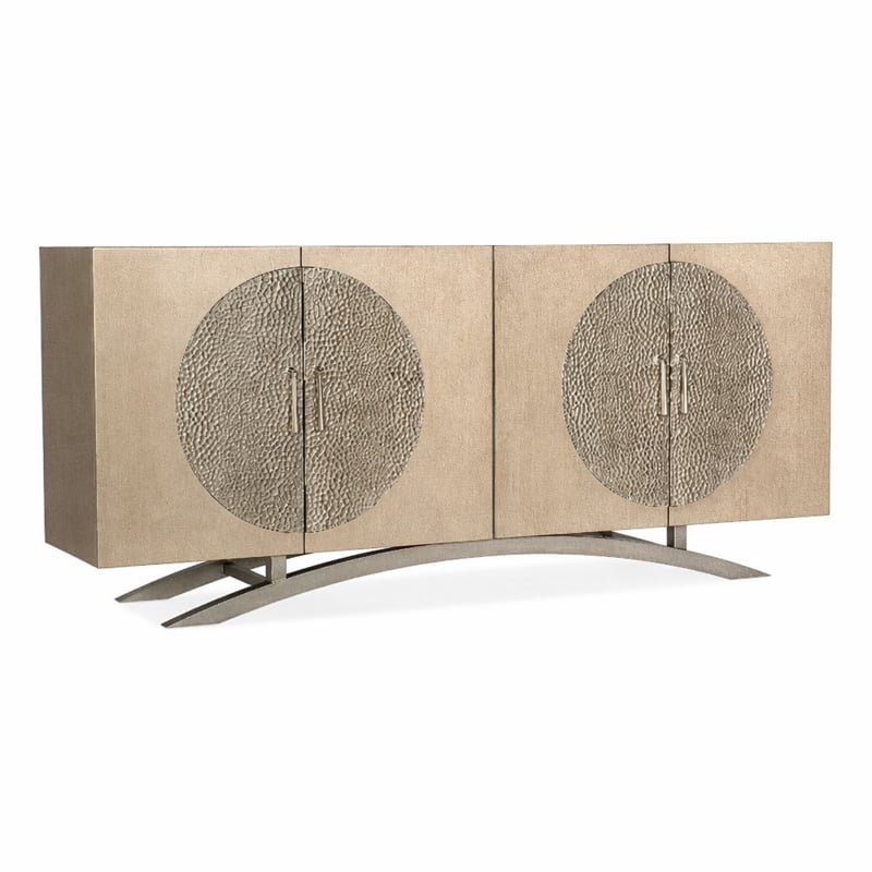Bowery Hill Nolita Four-Door Entertainment Console in Gold Wood