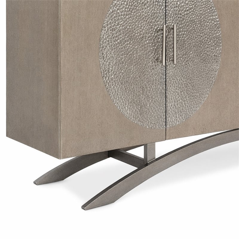 Bowery Hill Nolita Four-Door Entertainment Console in Gold Wood
