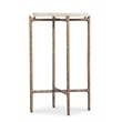 Bowery Hill Round Accent Table with Gold Metal Base and Stone Top