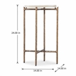 Bowery Hill Round Accent Table with Gold Metal Base and Stone Top