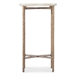 Bowery Hill Round Accent Table with Gold Metal Base and Stone Top