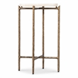 Bowery Hill Round Accent Table with Gold Metal Base and Stone Top
