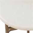 Bowery Hill Round Accent Table with Gold Metal Base and Stone Top
