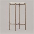 Bowery Hill Round Accent Table with Gold Metal Base and Stone Top