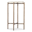 Bowery Hill Round Accent Table with Gold Metal Base and Stone Top