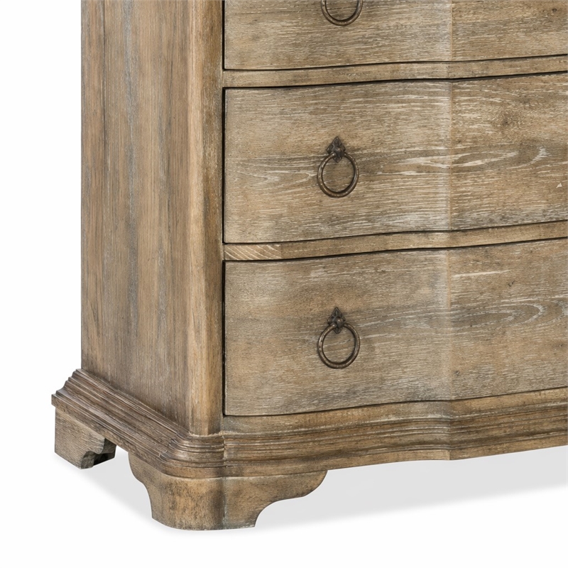 Bowery Hill 8-Drawer Dresser in Light Brown Wood with Jewelry Tray