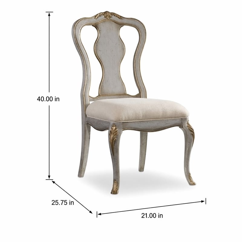 Bowery Hill Desk Office Chair in Silver Leaf with Linen Upholstery
