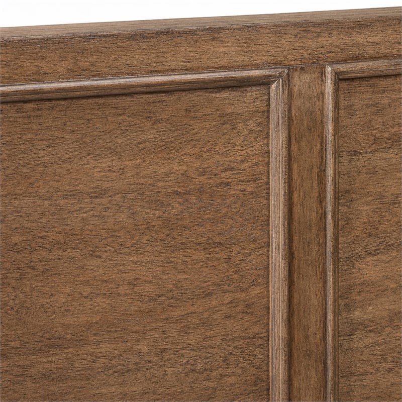 Bowery Hill Americana Wood California King Panel Bed in Distressed Brown