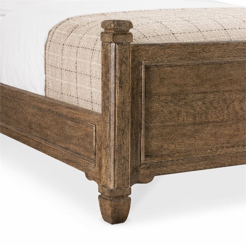 Bowery Hill Americana Wood California King Panel Bed in Distressed Brown
