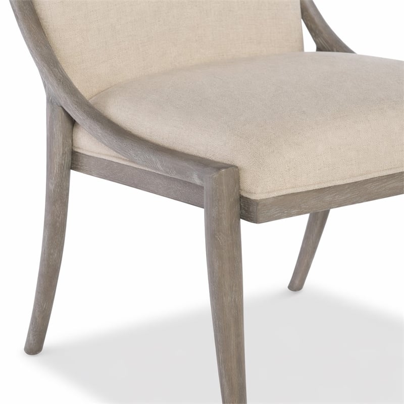 Bowery Hill Affinity Slope Side Chair in Kurtz Linen and Greige Oak Frame