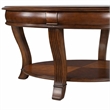 Bowery Hill Round Glass Cocktail Table with Starburst Inlay in Clear